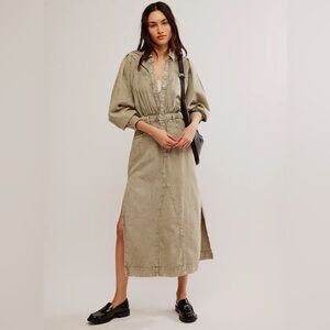 Free People Tan Midi Dress
